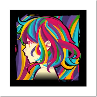 colorful girl #4 Posters and Art